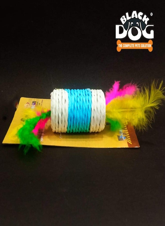 Black Dog BLACKDOG Kitten Toys Rope and Feathers with Inside Interactive with Multi Color Toys, Cat/Dog/Puppies Exercise Toy Round Balls, Safe for Your Kitty/Puppy, Color May Vary, Medium (Cats 012 Toys Rope) - Image 5